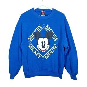 Vintage Mickey Unlimited Blue Graphic Crewneck Sweatshirt Size Large USA